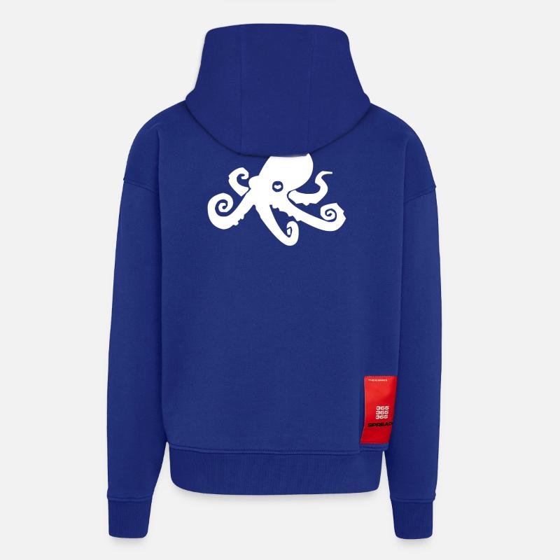 poulpe - Veste à capuche bio épaisse oversize fabriqué en UE - Iconic Blue