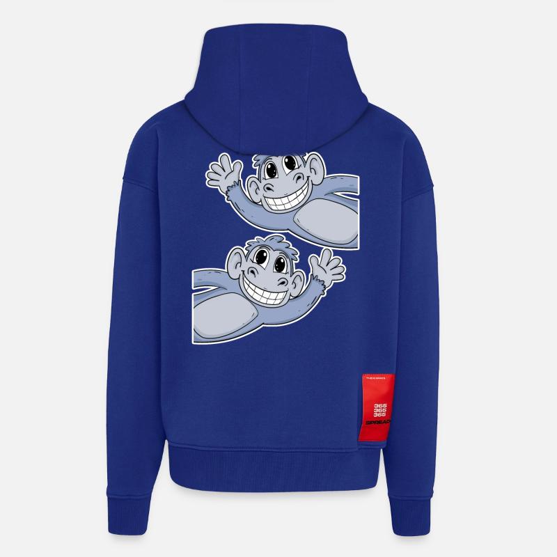 Singe Singe - Veste à capuche bio épaisse oversize fabriqué en UE - Iconic Blue