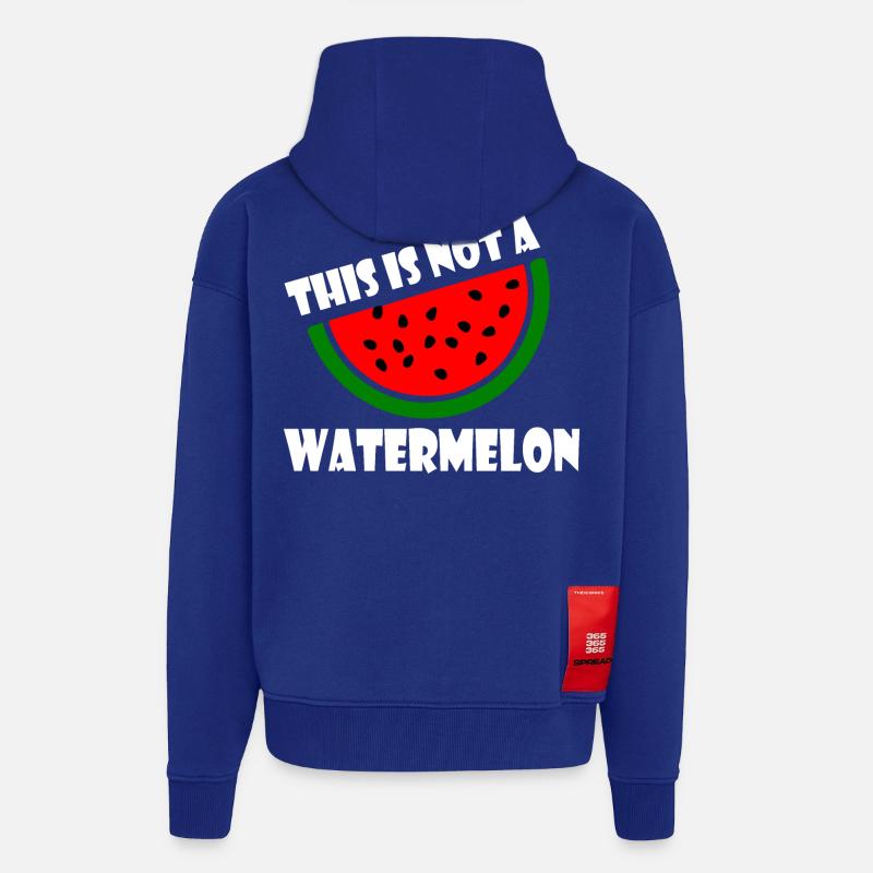 THIS IS NOT A WATERMELON - Veste à capuche bio épaisse oversize fabriqué en UE - Iconic Blue