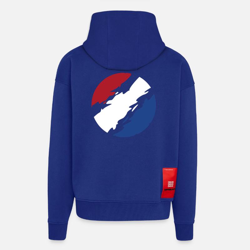 Pays-Bas Drapeau Drapeau Cercle - Veste à capuche bio épaisse oversize fabriqué en UE - Iconic Blue