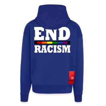 End Racism - Veste à capuche bio épaisse oversize fabriqué en UE - Iconic Blue - Dos