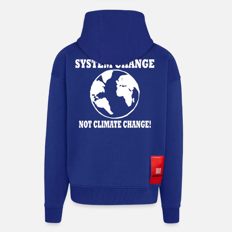 system change not climate change - Zip Hoodie - made by SPREAD - Iconic Blue