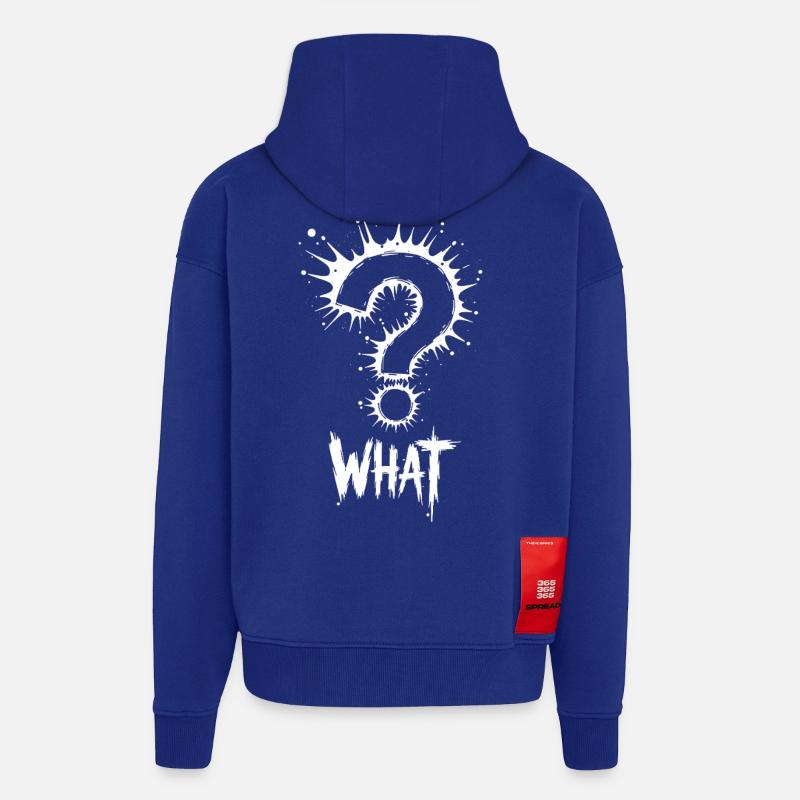 What Question Mark Splash - Zip Hoodie - made by SPREAD - Iconic Blue