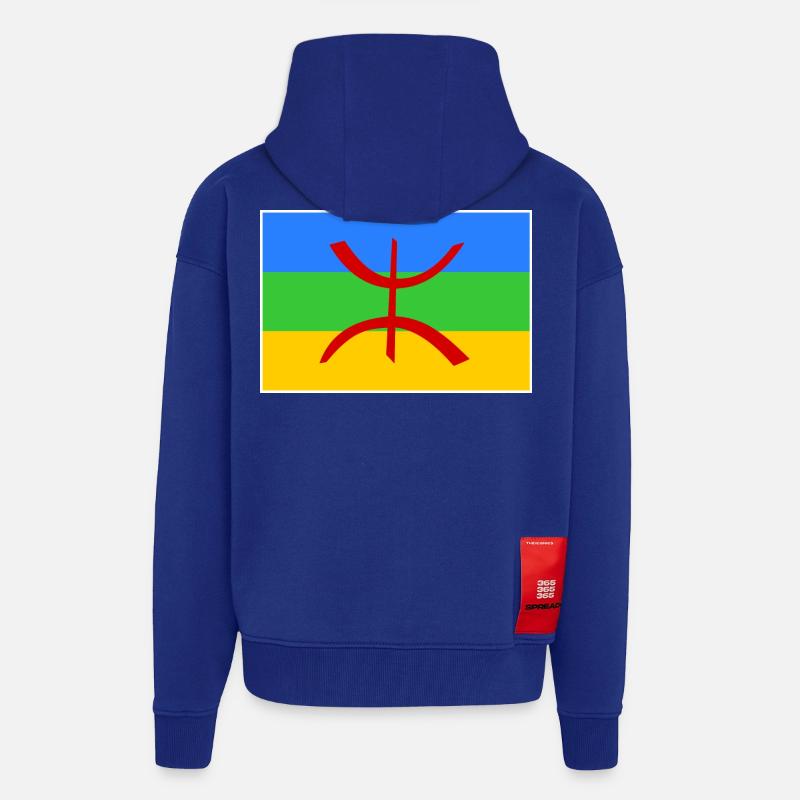 Amazigh - Veste à capuche bio épaisse oversize fabriqué en UE - Iconic Blue