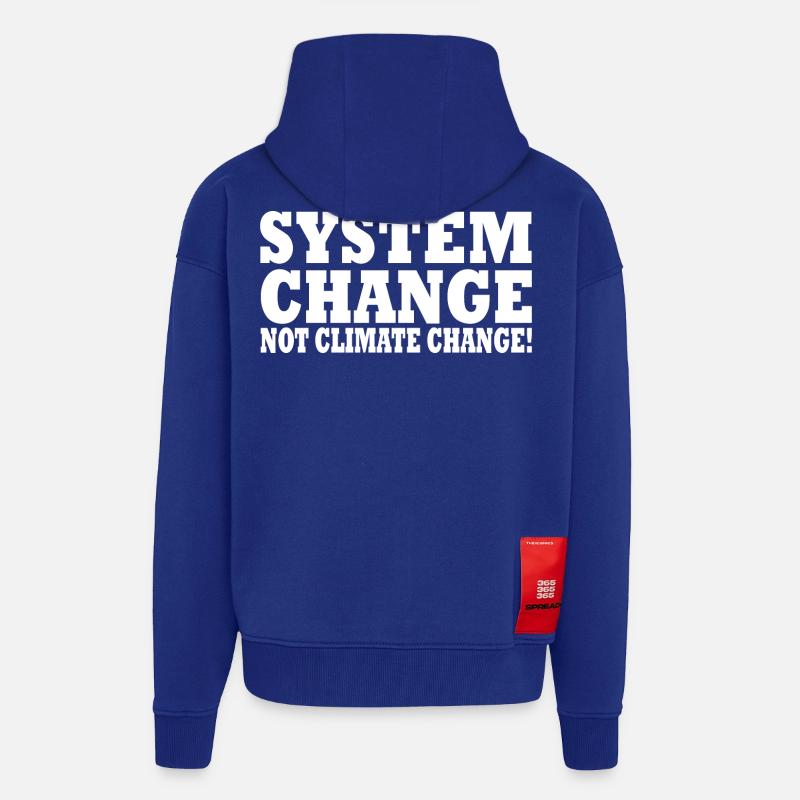 system change not climate change - Zip Hoodie - made by SPREAD - Iconic Blue