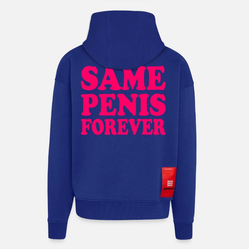 Same penis forever - Veste à capuche bio épaisse oversize fabriqué en UE - Iconic Blue