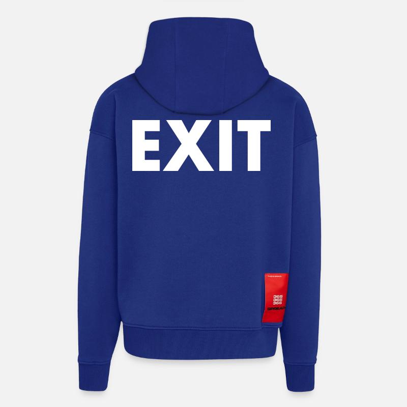 Exit - Veste à capuche bio épaisse oversize fabriqué en UE - Iconic Blue