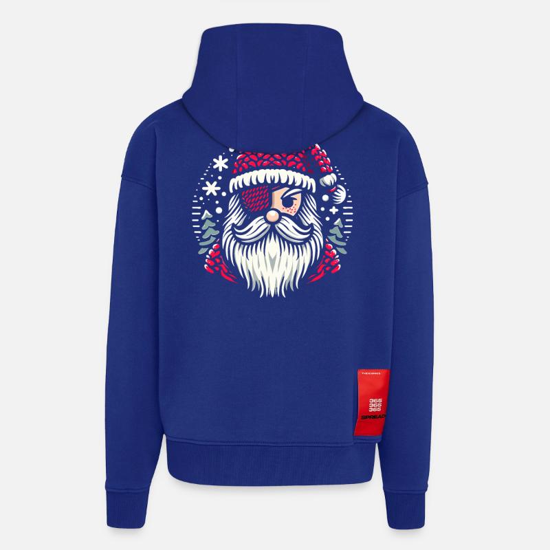 Weihnachtsmann Strickmuster mit Augenklappe - Zip Hoodie - made by SPREAD - Iconic Blue