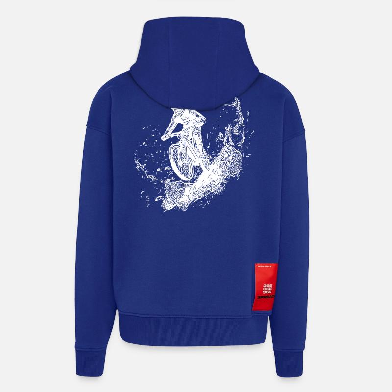 Regen Radfahrer Schlamm Wald Abfahrt - Zip Hoodie - made by SPREAD - Iconic Blue