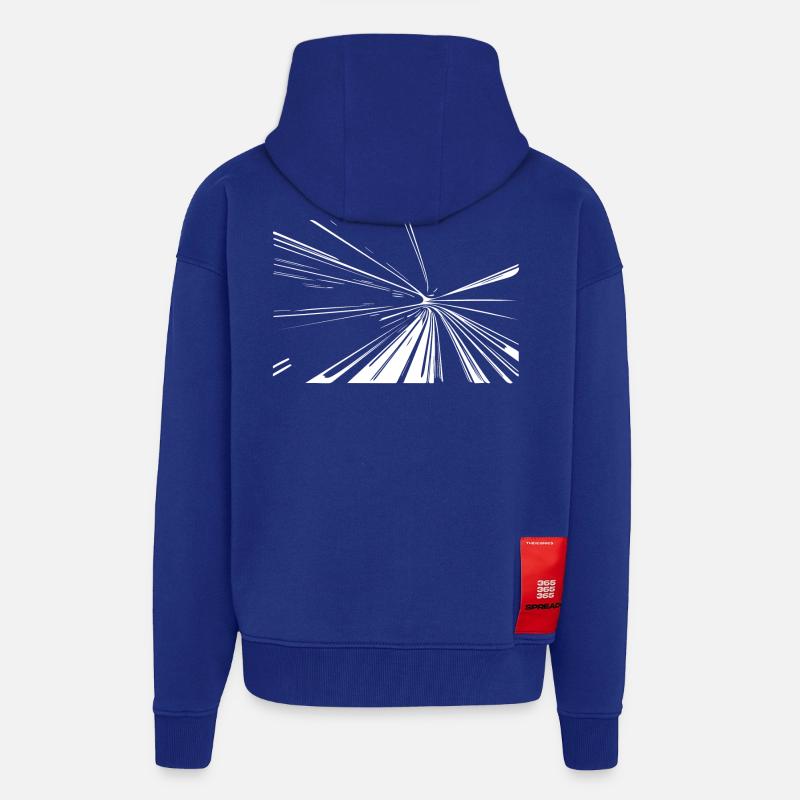 Lignes Vector Splash - Veste à capuche bio épaisse oversize fabriqué en UE - Iconic Blue