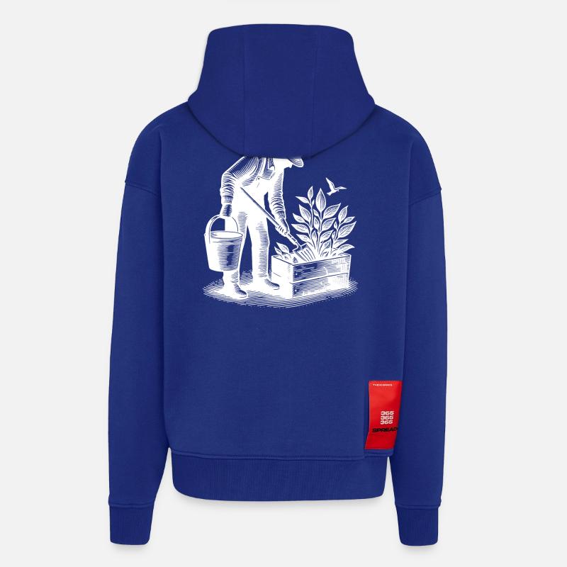 Hobbygärtner bei Gartenarbeit - Zip Hoodie - made by SPREAD - Iconic Blue