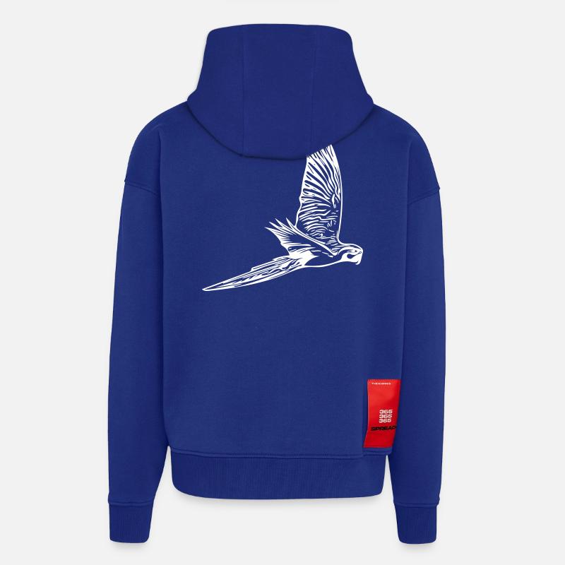 perroquet - Veste à capuche bio épaisse oversize fabriqué en UE - Iconic Blue