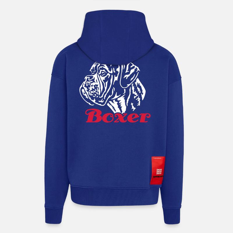 588 Boxer - Veste à capuche bio épaisse oversize fabriqué en UE - Iconic Blue