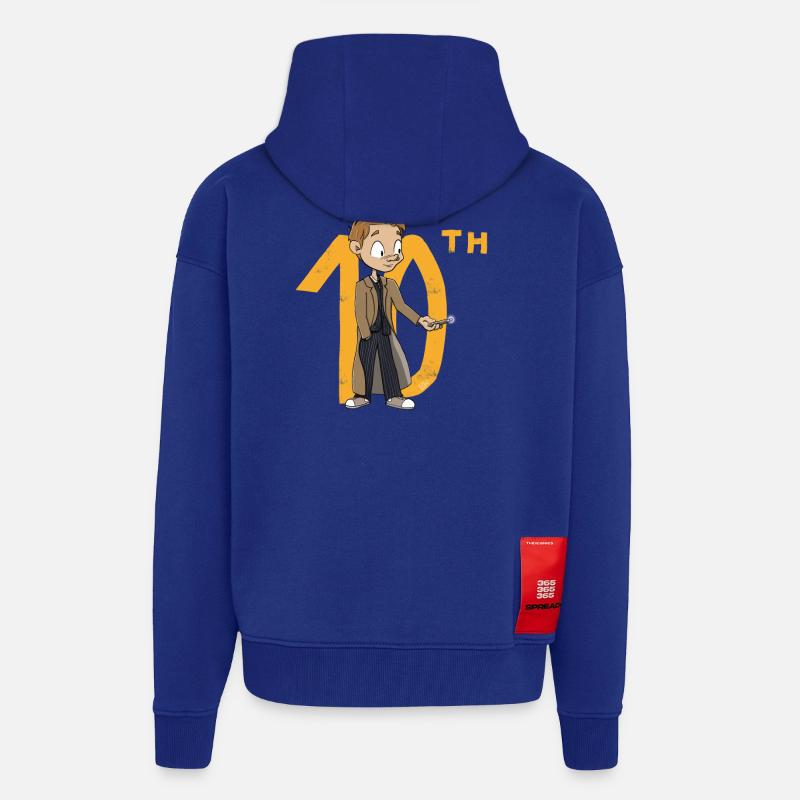 Der 10. Doktor, Chibi-Version - Zip Hoodie - made by SPREAD - Iconic Blue