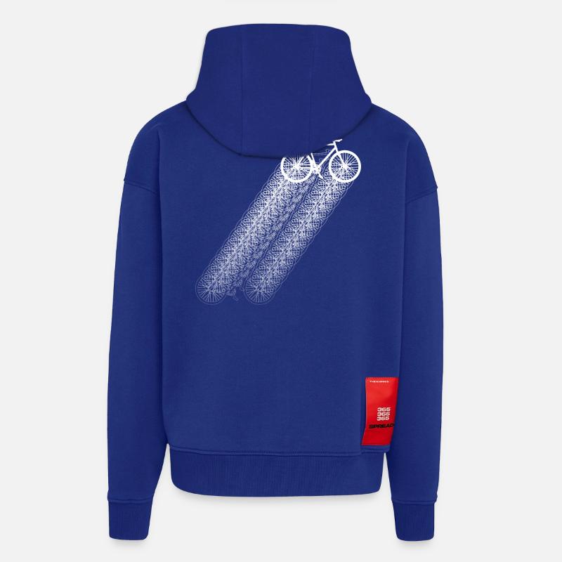 Vélo Cyclotourisme - Veste à capuche bio épaisse oversize fabriqué en UE - Iconic Blue