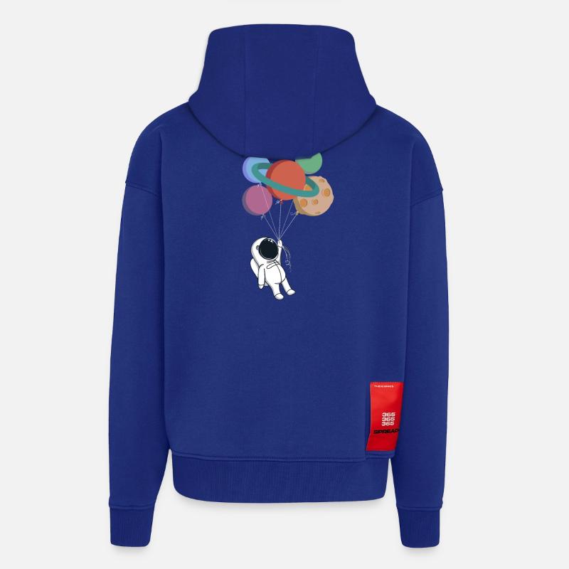 baloons de l’espace - Veste à capuche bio épaisse oversize fabriqué en UE - Iconic Blue