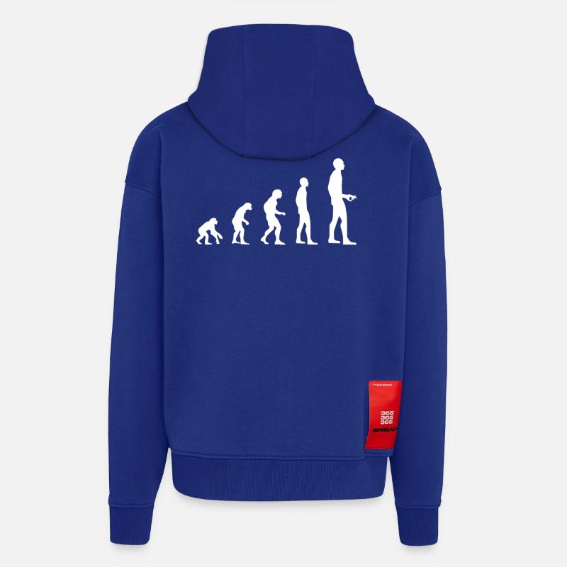 Évolution - Veste à capuche bio épaisse oversize fabriqué en UE - Iconic Blue