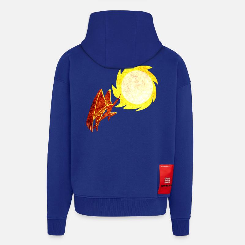 Icarus2 - Veste à capuche bio épaisse oversize fabriqué en UE - Iconic Blue