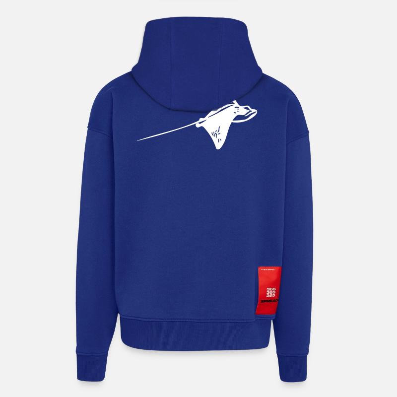 Adlerrochen Vector Vol - Veste à capuche bio épaisse oversize fabriqué en UE - Iconic Blue
