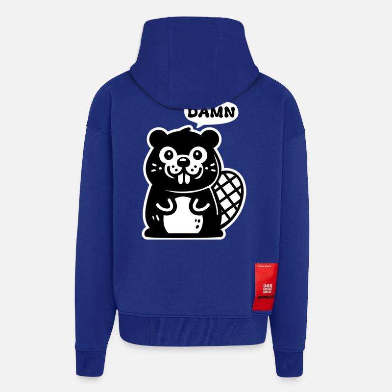 Maudit castor - Veste à capuche bio épaisse oversize fabriqué en UE - Iconic Blue