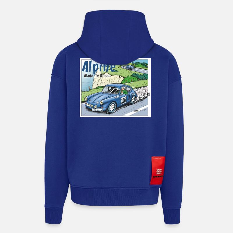 Polete en Alpine 106 - Veste à capuche bio épaisse oversize fabriqué en UE - Iconic Blue