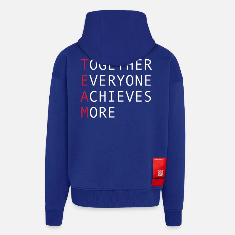 équipe - Veste à capuche bio épaisse oversize fabriqué en UE - Iconic Blue