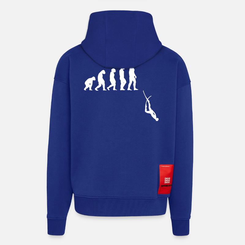 Évolution de l'apnée plongée - Veste à capuche bio épaisse oversize fabriqué en UE - Iconic Blue