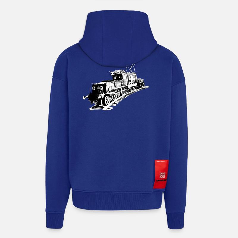 Locomotive (crocodile) - Veste à capuche bio épaisse oversize fabriqué en UE - Iconic Blue