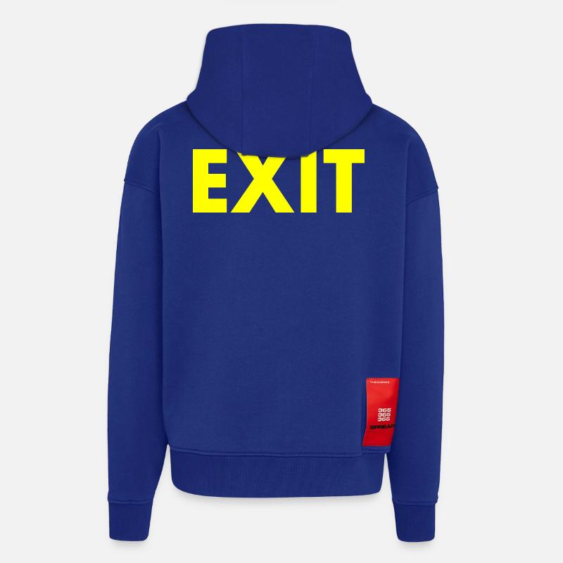 Exit - Veste à capuche bio épaisse oversize fabriqué en UE - Iconic Blue