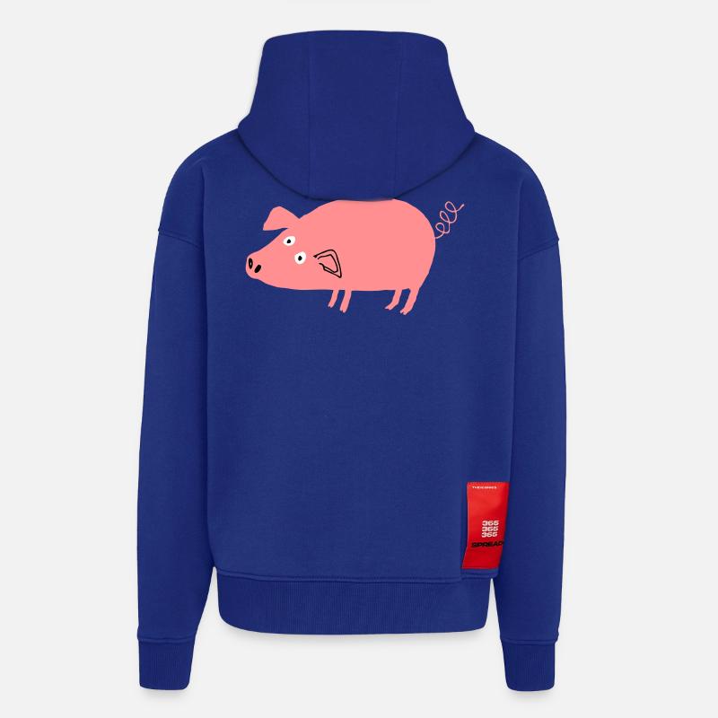Cochon roz4 - Veste à capuche bio épaisse oversize fabriqué en UE - Iconic Blue