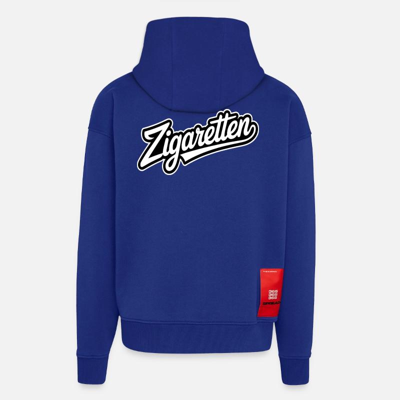 Cigarettes - Mèmes Allemands - Veste à capuche bio épaisse oversize fabriqué en UE - Iconic Blue