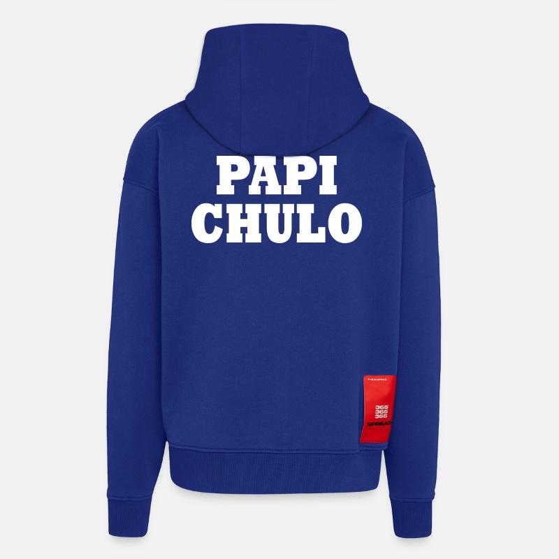 Papi chulo - Veste à capuche bio épaisse oversize fabriqué en UE - Iconic Blue
