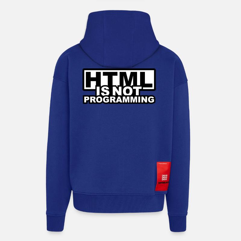 HTML is NOT Programming - Zip Hoodie - made by SPREAD - Iconic Blue