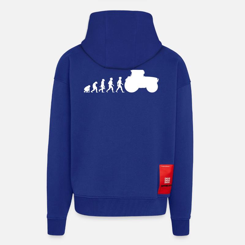 Evolution Traktor Trecker Ackerschlepper - Zip Hoodie - made by SPREAD - Iconic Blue