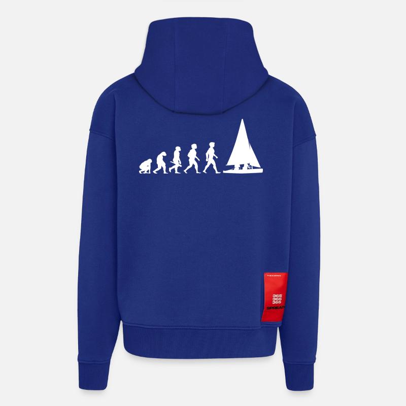Evolution sailing sailboat sailing ship - Zip Hoodie - made by SPREAD - Iconic Blue