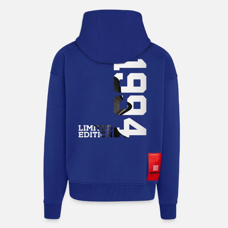 ÉDITION LIMITÉE 32E ANNIVERSAIRE 1994 - Veste à capuche bio épaisse oversize fabriqué en UE - Iconic Blue