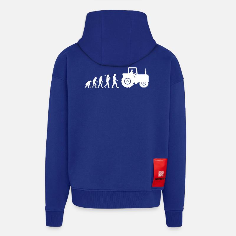 Traktor Landwirtschaft Evolution Geschenk - Zip Hoodie - made by SPREAD - Iconic Blue