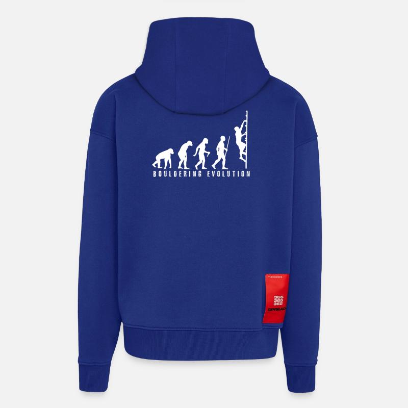 Bouldering évolution - Veste à capuche bio épaisse oversize fabriqué en UE - Iconic Blue
