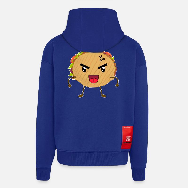 Doux Knuffiger kebab drôle - Veste à capuche bio épaisse oversize fabriqué en UE - Iconic Blue