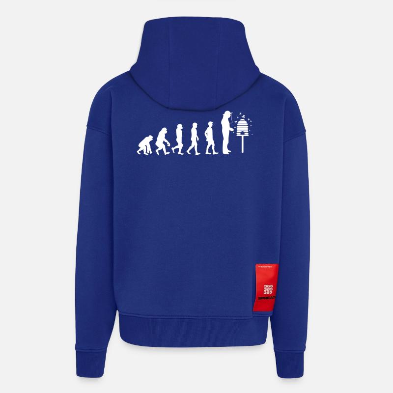 T-Shirt Geschenk - Imker Evolution - Zip Hoodie - made by SPREAD - Iconic Blue