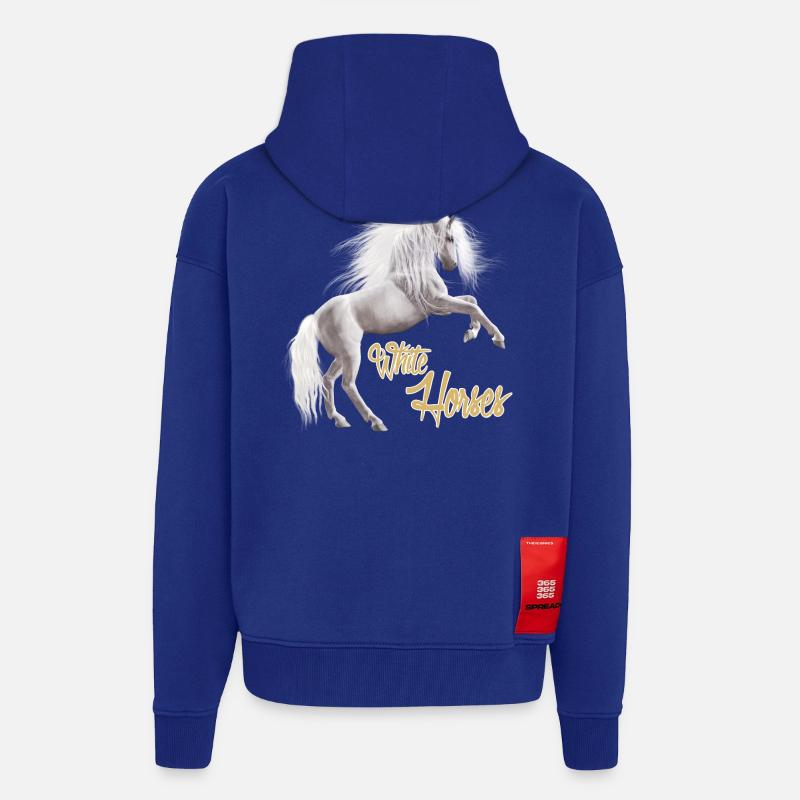 Cheval Blanc - Veste à capuche bio épaisse oversize fabriqué en UE - Iconic Blue