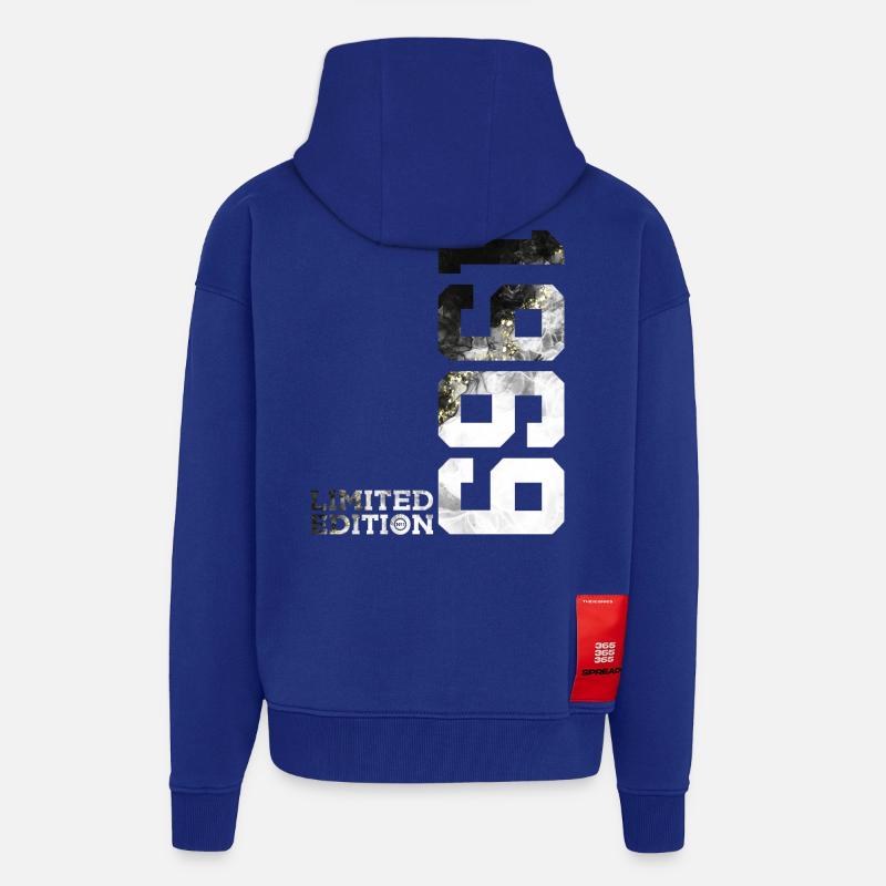 57E ANNIVERSAIRE ÉDITION LIMITÉE 1969 - Veste à capuche bio épaisse oversize fabriqué en UE - Iconic Blue