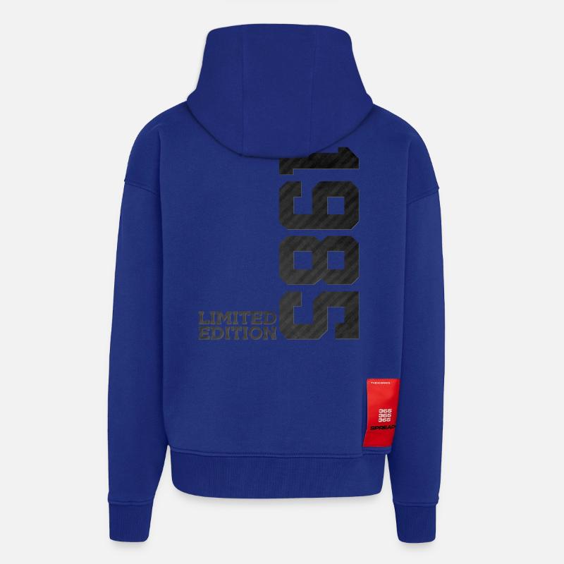 41E ANNIVERSAIRE ÉDITION LIMITÉE 1985 - Veste à capuche bio épaisse oversize fabriqué en UE - Iconic Blue