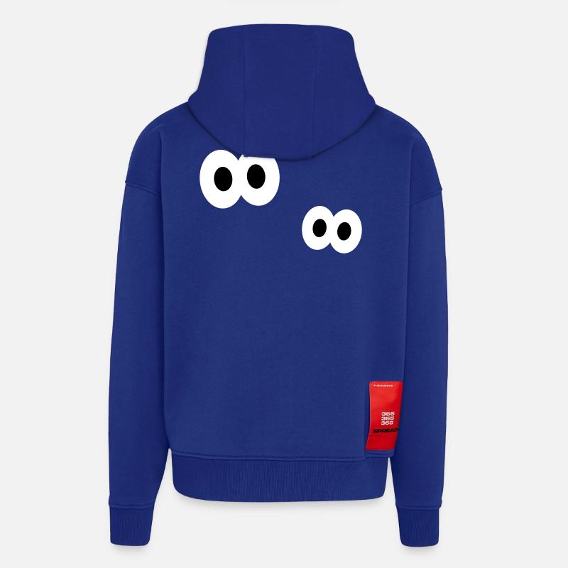 yeux - Veste à capuche bio épaisse oversize fabriqué en UE - Iconic Blue
