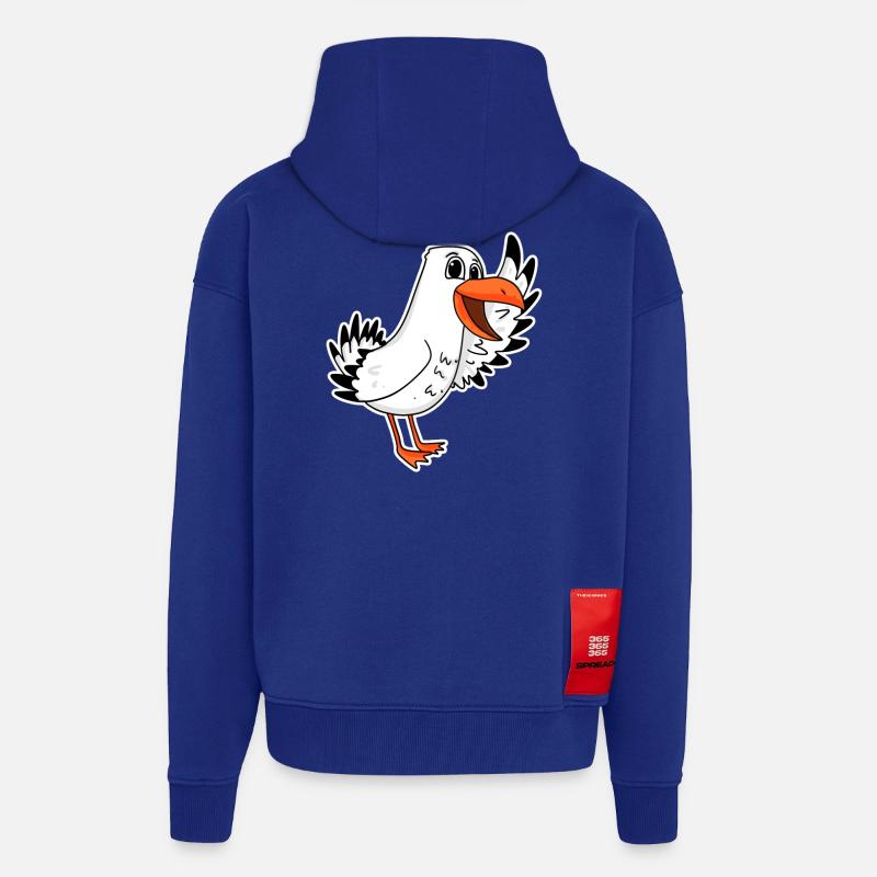 Mouette mer - Veste à capuche bio épaisse oversize fabriqué en UE - Iconic Blue