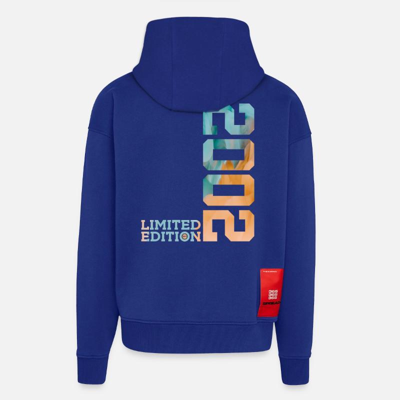 24E ANNIVERSAIRE ÉDITION LIMITÉE 2002 - Veste à capuche bio épaisse oversize fabriqué en UE - Iconic Blue