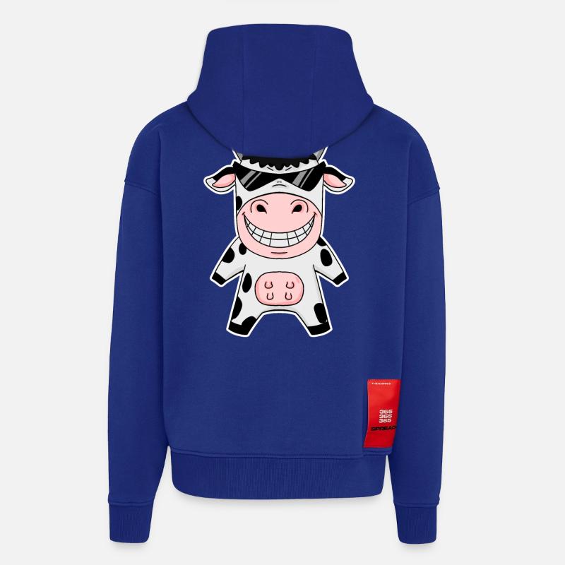 Vache cool - Veste à capuche bio épaisse oversize fabriqué en UE - Iconic Blue