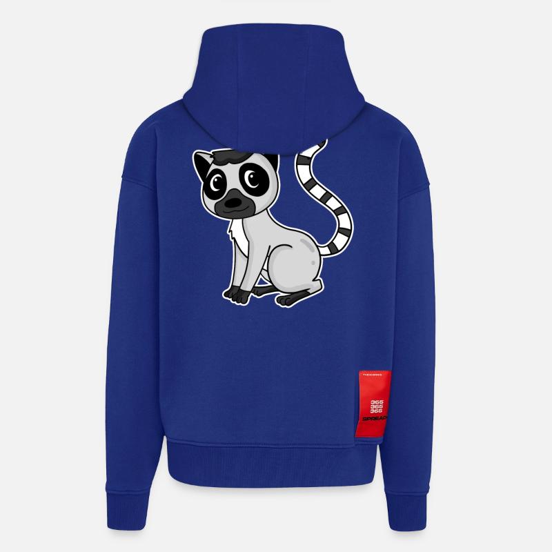 Lemur Primat Geschenk - Zip Hoodie - made by SPREAD - Iconic Blue