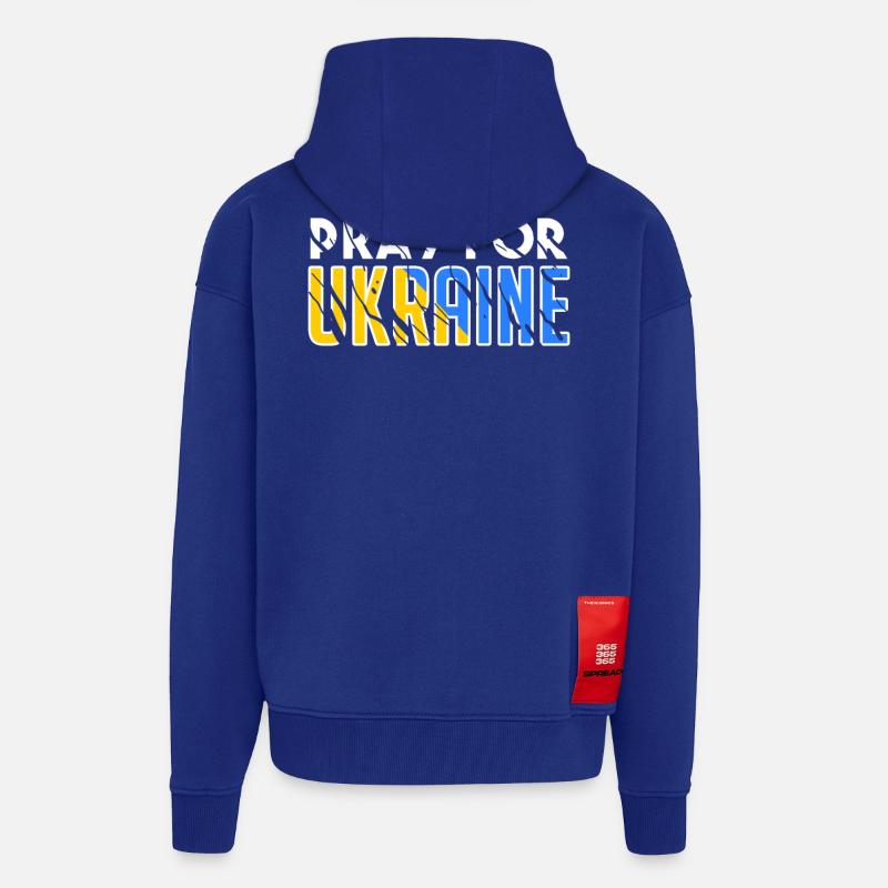 Ukraine - Veste à capuche bio épaisse oversize fabriqué en UE - Iconic Blue
