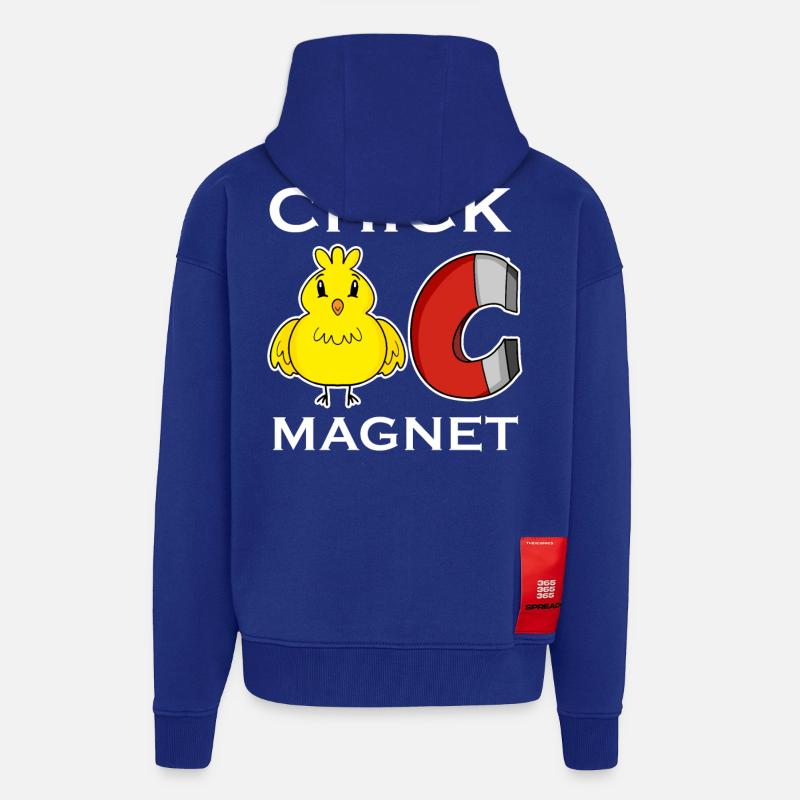 Aimant de poussin - Veste à capuche bio épaisse oversize fabriqué en UE - Iconic Blue